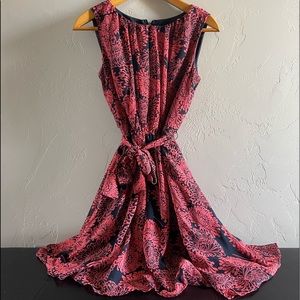 Banana Republic | Summer Print Dress | Color: Blue/Pink | 6 Petite